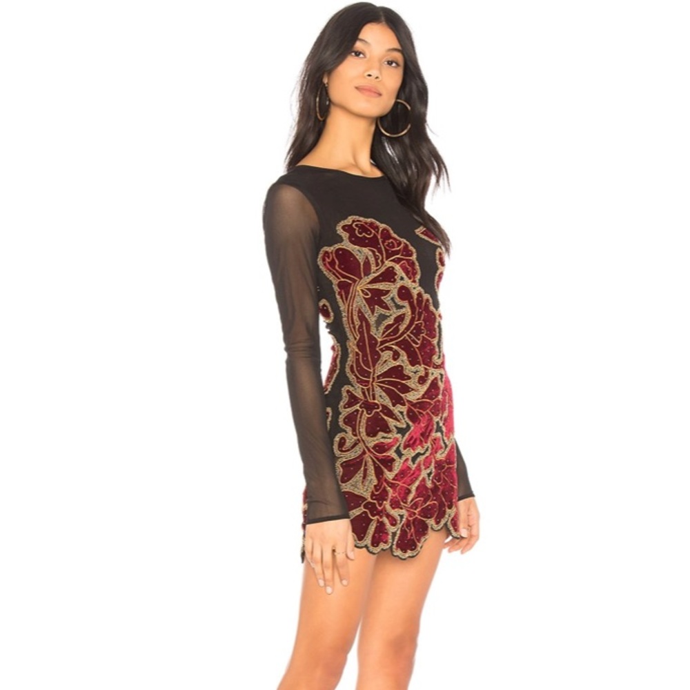 H:ours blaire dress in burgundy